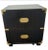 Baker Furniture Ebonized Mahogany and Brass Campaign Style Nightstand on Wheels For Sale - Image 10 of 10