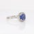 Contemporary 1.7cts Estate Ceylon Sapphire Ring With Natural Diamond Accents: Platinum, 7.5mm For Sale - Image 3 of 7