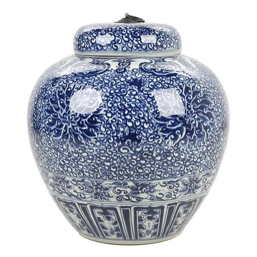 Ceramic Blue and White Ceramic Pot For Sale - Image 7 of 7