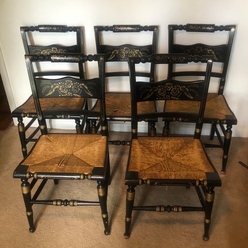 1950s Painted Chairs in the Style of L Hitchcock- Set of