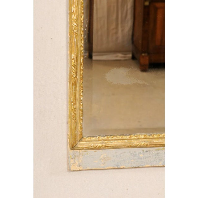 Wood French Carved & Painted Mirror 19th Century For Sale - Image 7 of 11