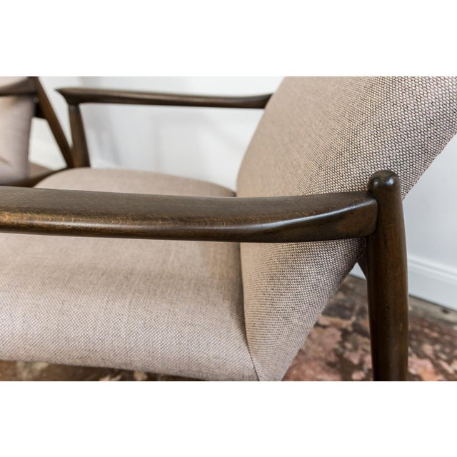 Mid-Century Armchairs GFM-64 by Edmund Homa with Upholstery from Kvadrat, Poland, 1960s, Set of 2 For Sale - Image 10 of 15