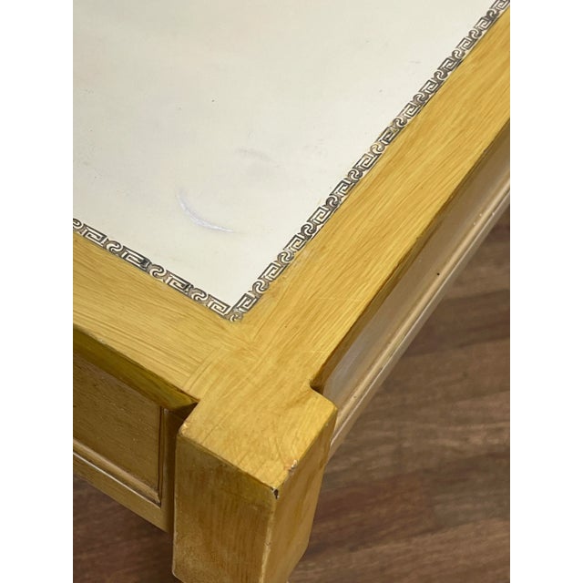 Brown C. 1950s F & G Furniture Louis XVI Style Side Tables With Leather Tops - a Pair For Sale - Image 8 of 12