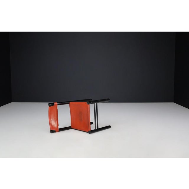 1970s Ibisco Dining Chairs with Patinated Cognac Leather, Italy, 1970s, Set of 6 For Sale - Image 5 of 14