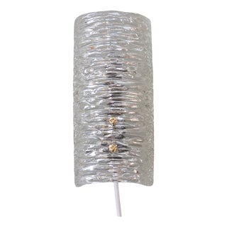 Mid-Century Modern Swedish Glass and Brass Sconce by Carl Fagerlund for Orrefors, 1960s For Sale