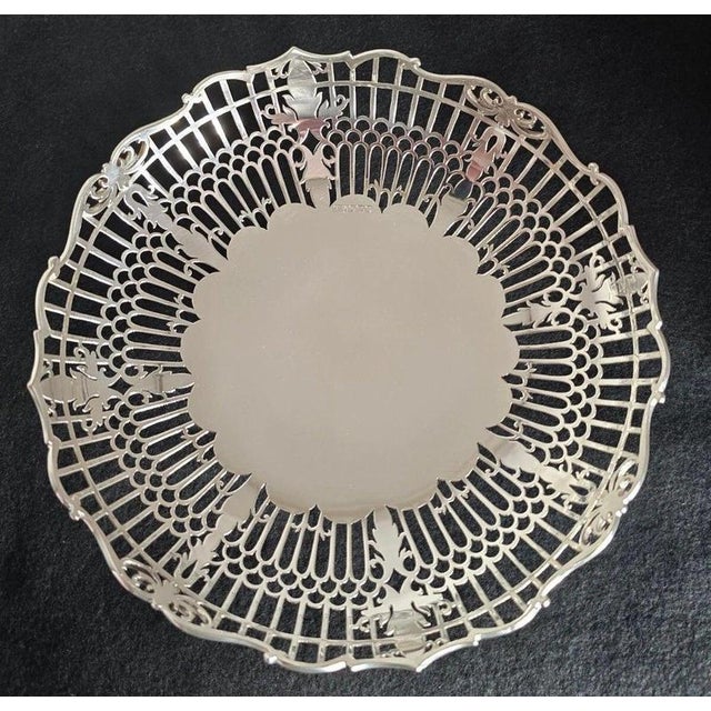 Mid-Century Sterling Silver Pierced Pedestal Bowl from Viners LTD, Sheffield, 1962 For Sale - Image 11 of 18