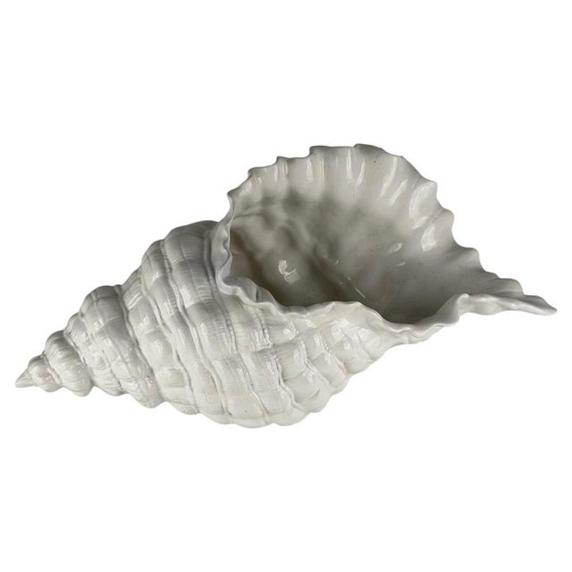 Large White Ceramic Shell Centerpiece by Alberto Smania for Studio Smania, Italy, 1970s For Sale - Image 12 of 12