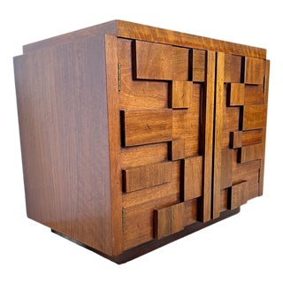 Mid-Century Brutalist Lane Staccato Nightstand For Sale
