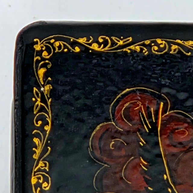 Russian Kholui Lacquer Box — Ruslan and the Head — Signed Gazaev 5.375" For Sale In San Francisco - Image 6 of 17