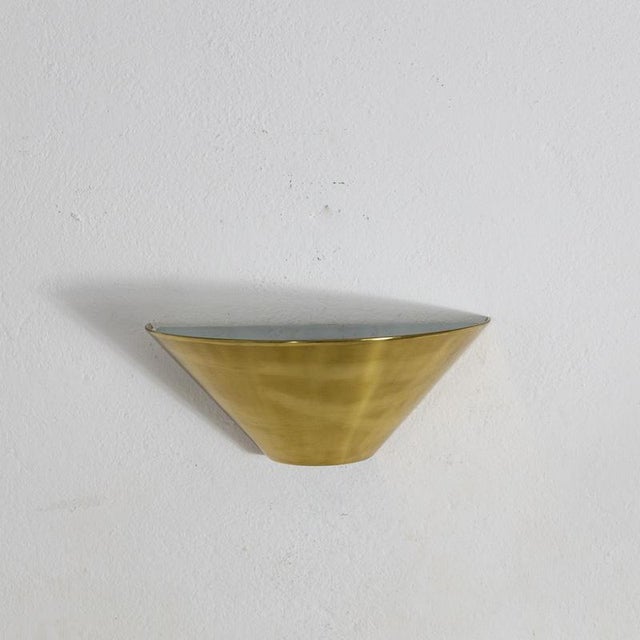 Fan-Shaped Wall Lamp in Brass and Metal, 1990s For Sale - Image 3 of 9