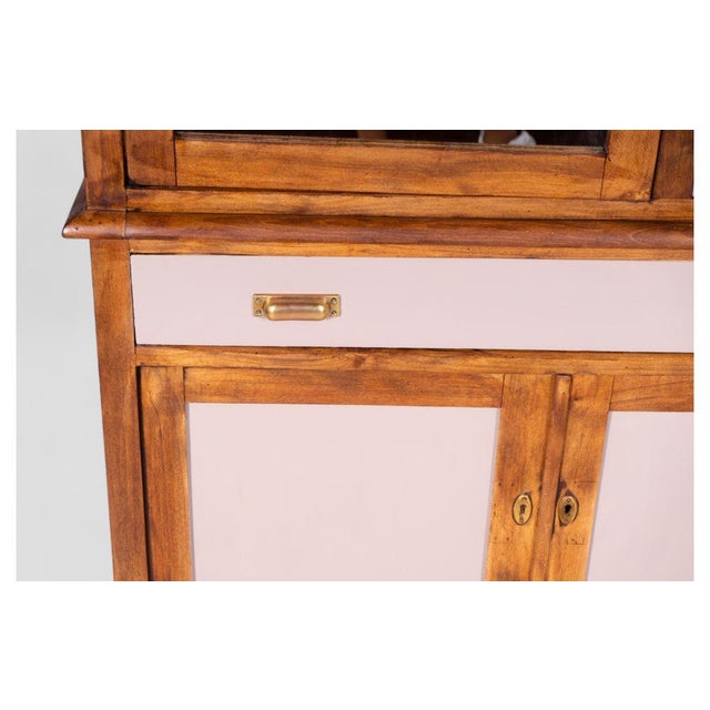 Brown Shabby Chic Sideboard in Wood with Marron Glacé Finish, Mirrors, and Pull-Out Shelf For Sale - Image 8 of 11