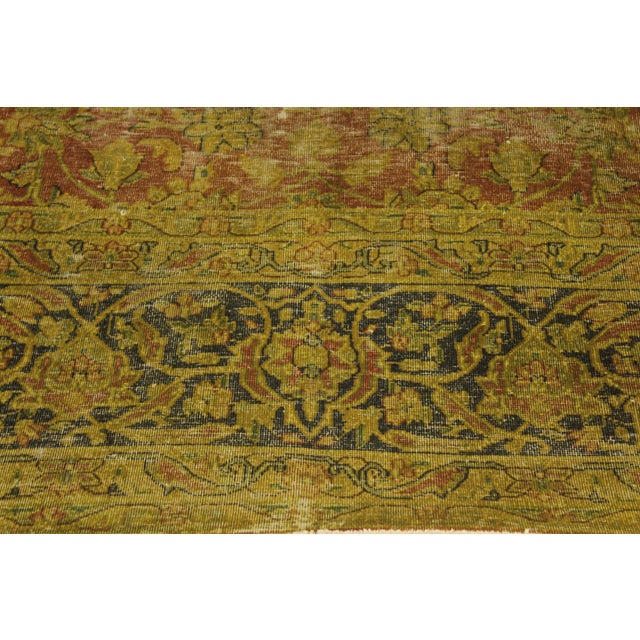 Copper Shabby Chic No Pile Persian Rust/Blue Wool Rug - 9'9'' X 12'8'' For Sale - Image 8 of 10