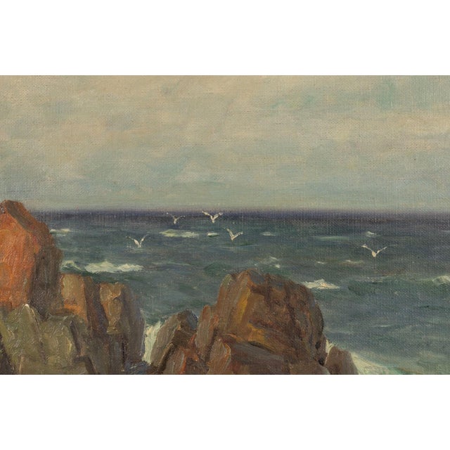 Late 20th Century Aleksei Vasilievich Von Hanzen (1876-1937) Signed Oil Painting Seascape Coast For Sale - Image 5 of 7