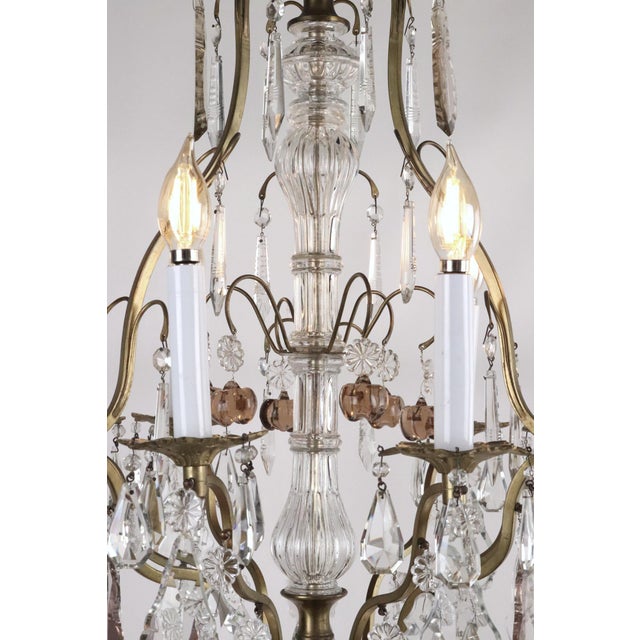 Mid 20th Century Restored Rococo Revival Fruit Crystal Chandelier For Sale - Image 5 of 12