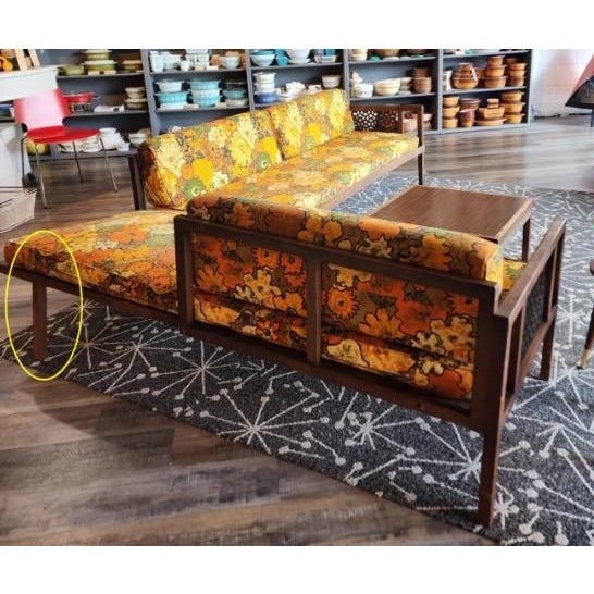Make a statement with this vibrant mid-century modular sectional, featuring its original 1960s/70s floral upholstery in...