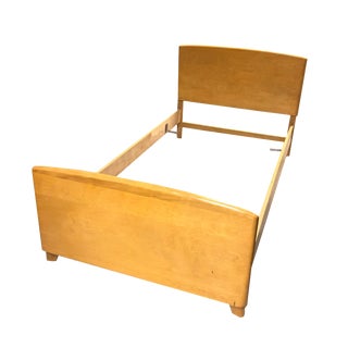 Vintage Mid-Century Modern Heywood Wakefield Twin Bedframe For Sale