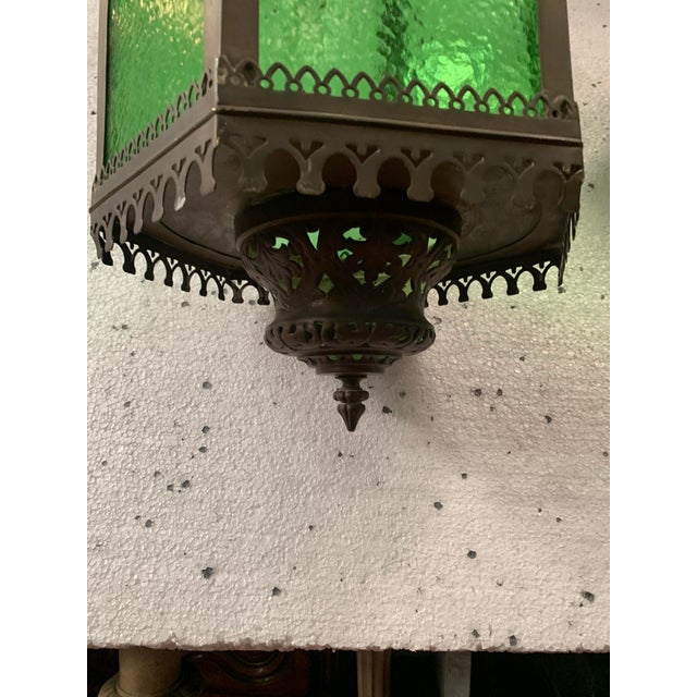 Bronze and Patinated Brass Vestibule Lantern For Sale - Image 10 of 12