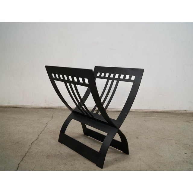 Mission Arts & Crafts Style Solid Metal Log Holder / Magazine Rack For Sale - Image 3 of 12