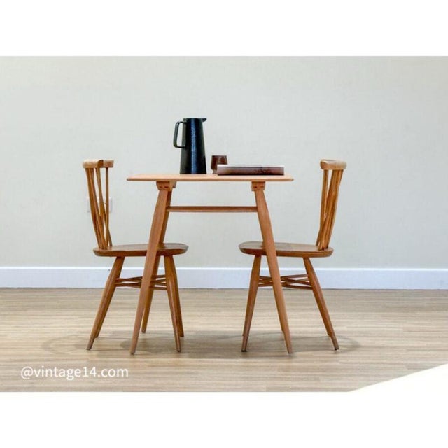 Blue Label Dining Table and Chairs by Lucian Ercolani for Ercol, Set of 3 For Sale - Image 9 of 9
