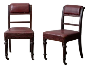 William Smee Leather Library Chairs, London, 1880