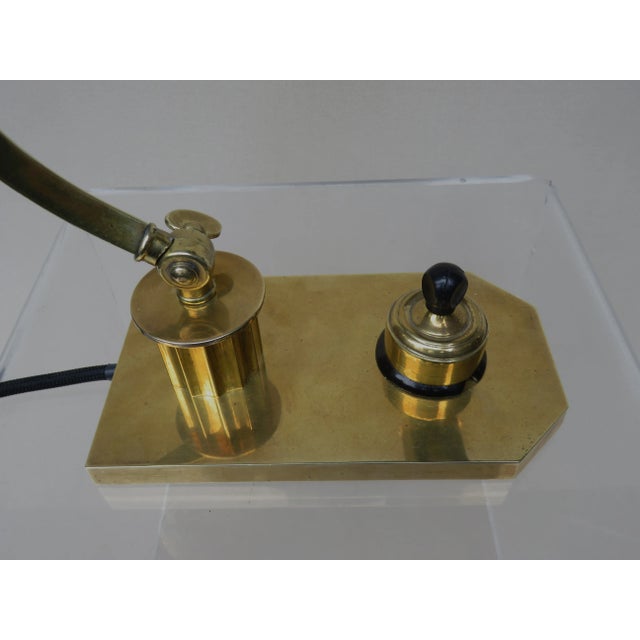 Vintage Art Deco Polished Brass Piano Light For Sale - Image 13 of 18