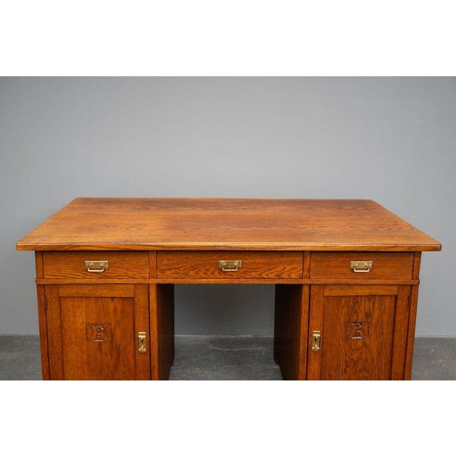 Early 20th Century Art Nouveau Desk in Oak For Sale - Image 10 of 18