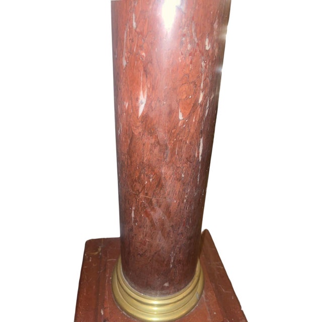 19th Century French Rouge Griotte Marble & Ormolu Pedestal Column For Sale In Los Angeles - Image 6 of 8