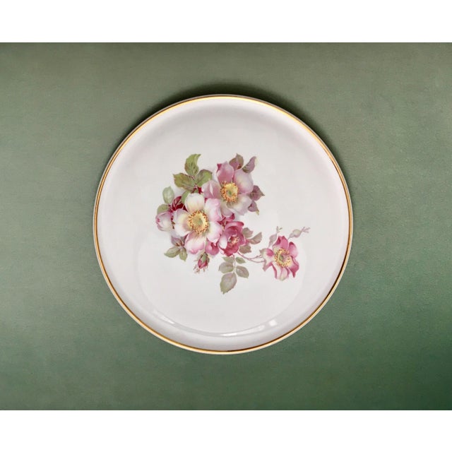Vintage Schumann Arzberg Wild Rose Gold Trimmed Platter For Sale - Image 9 of 11