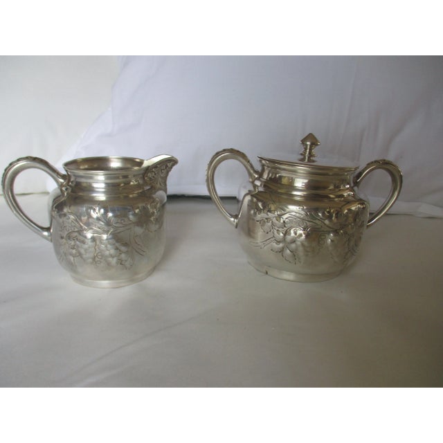 Silver Late 19th Century Antique Homan Silverplate Company Silverplate Ornate 4 Piece Tea Service For Sale - Image 8 of 12