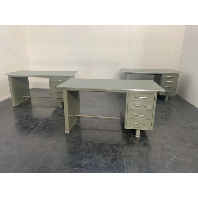 Painted Aluminium Desk with Laminate Top from Carlotti, 1950s For Sale - Image 14 of 18