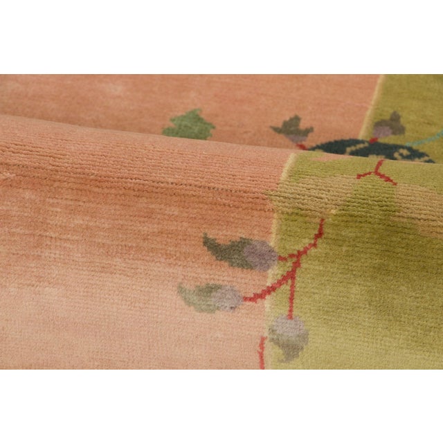 Late 20th Century Contemporary Chinese Deco Style Floral Design Wool Rug by Rug & Kilim, India For Sale - Image 5 of 9