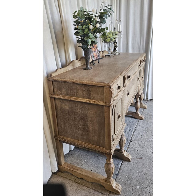 1930s Farm House, Jacobean Sideboard Buffet, Walnut Wood For Sale In Los Angeles - Image 6 of 15