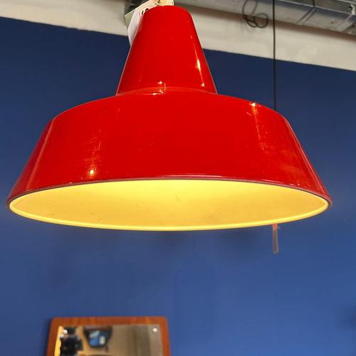 Mid-Century Danish Red Pendant Lamp by Louis Poulsen For Sale - Image 5 of 6