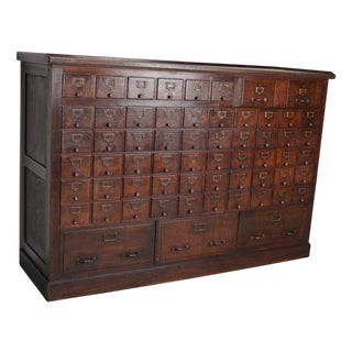 Large French Oak Notary Apothecary Cabinet, 1920s-1930s For Sale