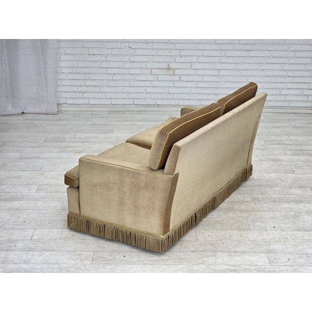 Danish 2-Seater Sofa in Honey Yellow Velour, 1970s For Sale - Image 12 of 17