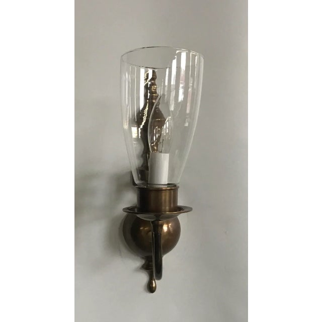 1990s 1990s Colonial Sconce With Glass Shade For Sale - Image 5 of 5
