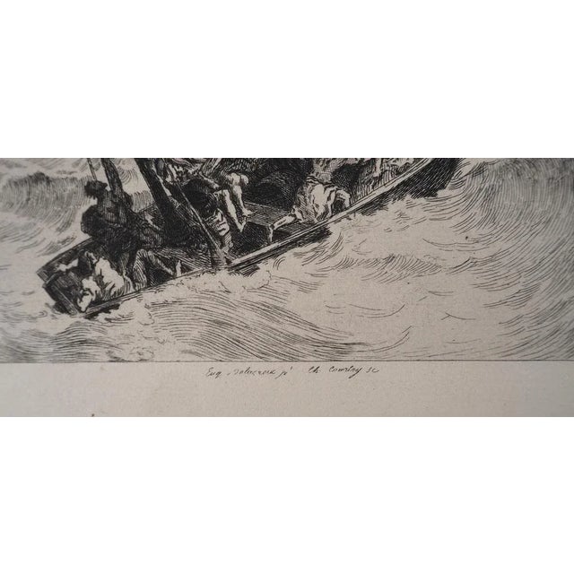 Eugène DELACROIX (After) Jesus on the Lake of Gennesaret Engraving after a painting by Delacroix Copper setting by Courtry...