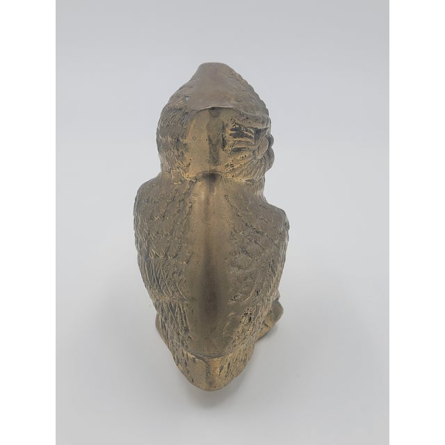 Hollywood Regency Mid 20th Century Brass Owl on Branch Figurine For Sale - Image 3 of 12