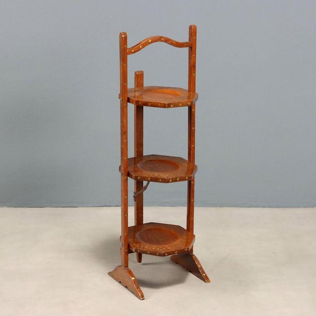 Brown Italian Valet with Walnut Inlays and Brass For Sale - Image 8 of 8
