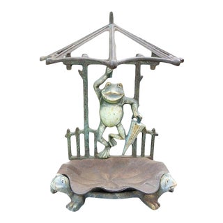 French Art Nouveau Wrought Iron Umbrella Stand For Sale