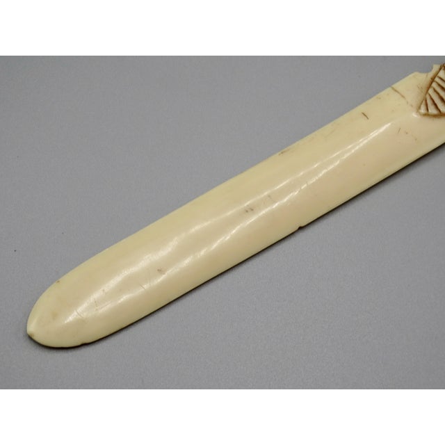 Early 20th Century Antique Carved Page Turner Paper Knife Letter Opener For Sale - Image 5 of 9