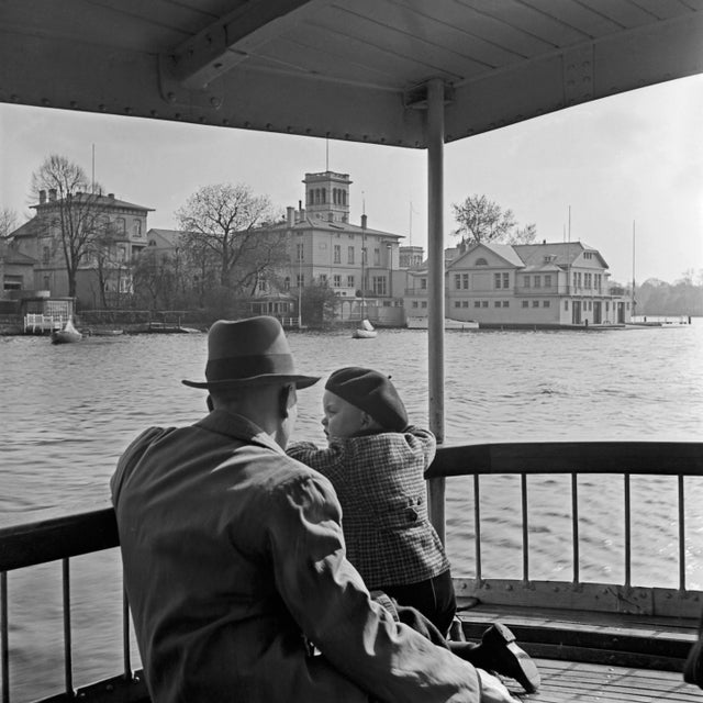 1930s Man, Child Passing Ferry House Hamburg Uhlenhorst, Germany 1938, Printed 2021 For Sale - Image 5 of 5