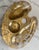 Mid-Century Modern Vintage Mid-Century Modern Glass Artist Palette Serving Platter Gold Gilt Floral Tray For Sale - Image 3 of 9