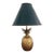 Petite Brass Pineapple Lamp With Black Tole Shade For Sale