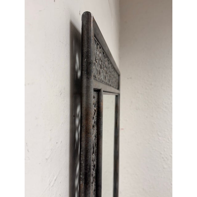 Metal Botanical Rectangular Wall Mirror For Sale - Image 4 of 12