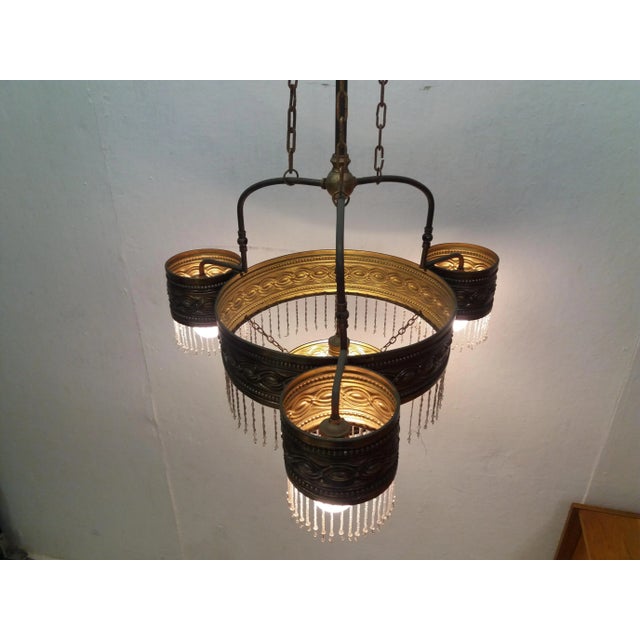 Art Nouveau Chandelier, Czechoslovakia, 1900 For Sale - Image 3 of 7