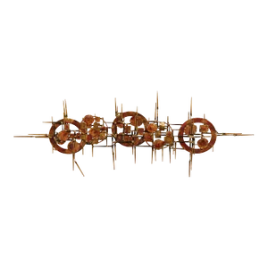 1970s Mid-Century Modern Brutalist Metal Wall Sculpture