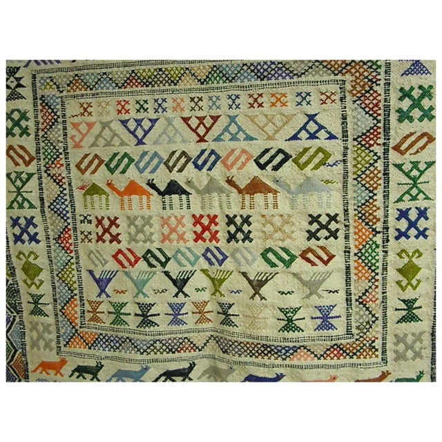 Beige Mid 20th Century Beautiful Hand-Woven Wool Peruvian Wall Hanging For Sale - Image 8 of 16
