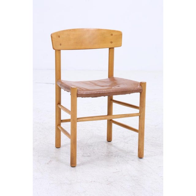 Mid-Century Wooden and Leather Dining Chair, 1960s-1970s For Sale - Image 3 of 16