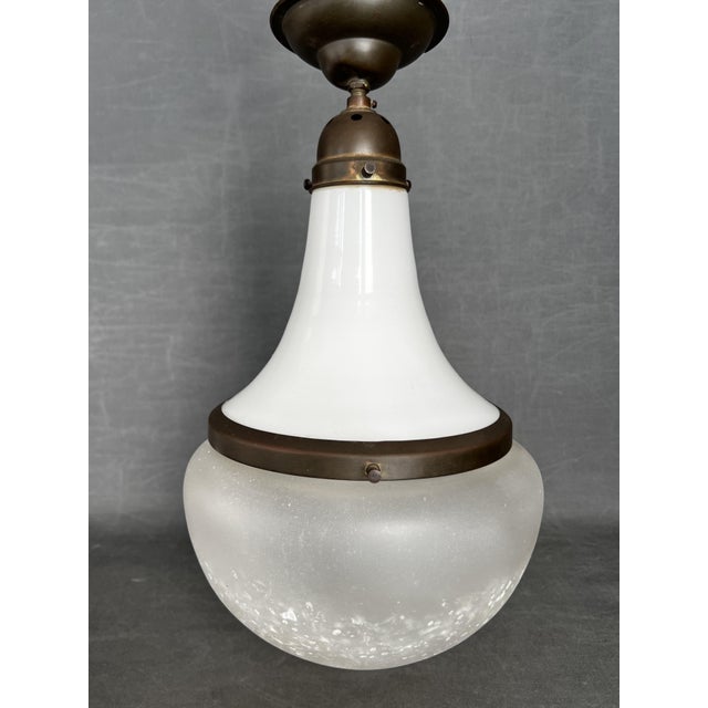 Metal Ceiling Lamp attributed to Peter Behrens for Siemens, 1920s For Sale - Image 7 of 9